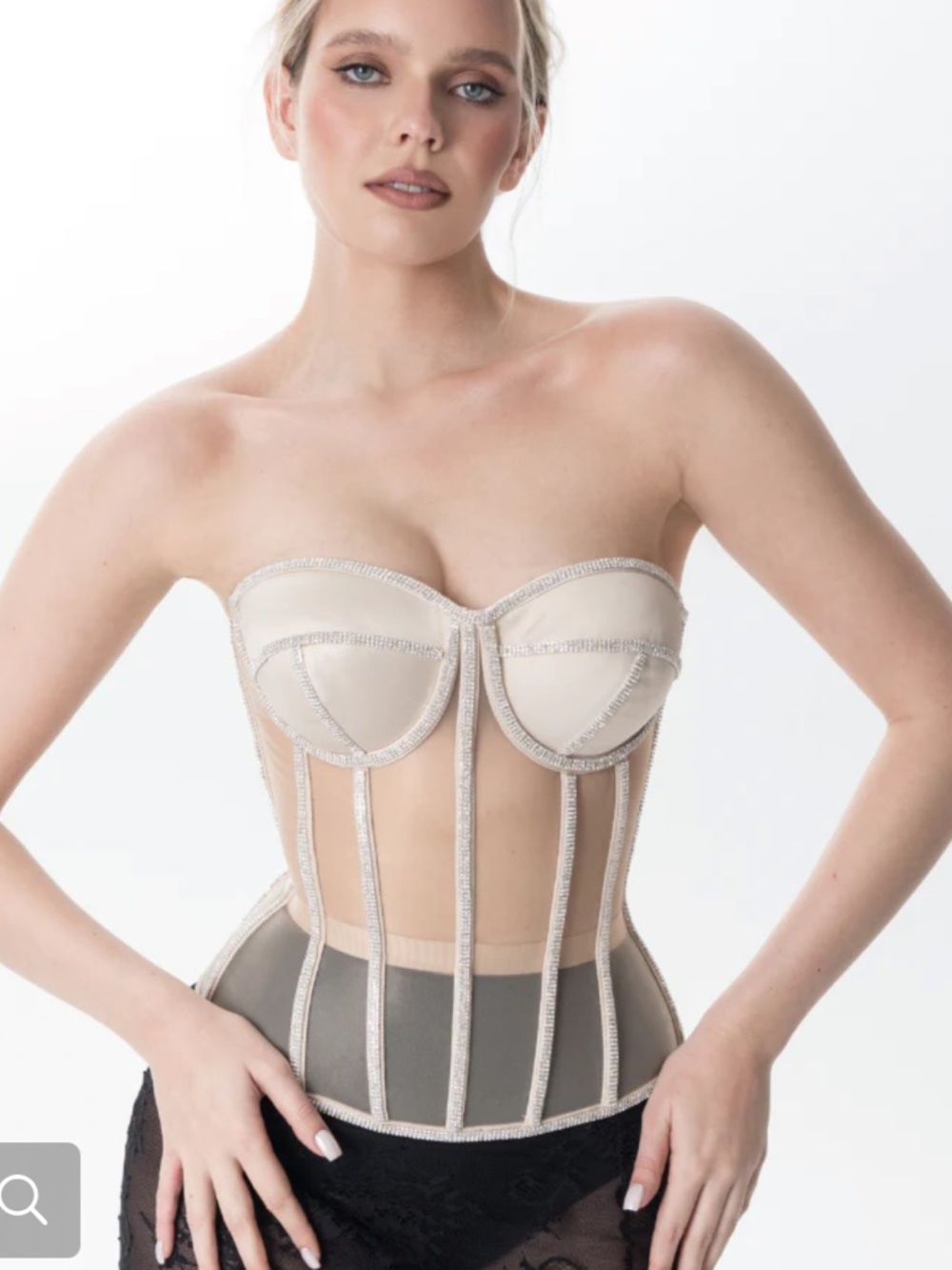 Secret form bra with rhinestones